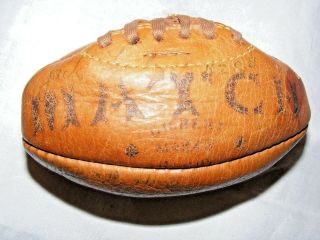 VINTAGE 1966 WELSH RUGBY UNION AUTOGRPAHED SML LEATHER MATCH BALL PASK,  BEBB 3