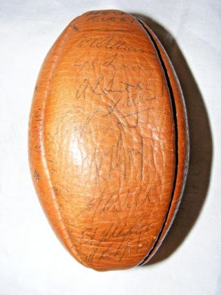 VINTAGE 1966 WELSH RUGBY UNION AUTOGRPAHED SML LEATHER MATCH BALL PASK,  BEBB 4