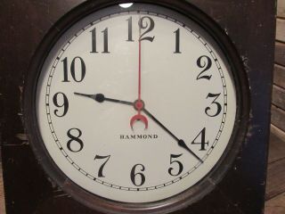 Vintage 1930 ' s Hammond Synchronous Electric Wall Clock A Classic - LARGE Clock 2