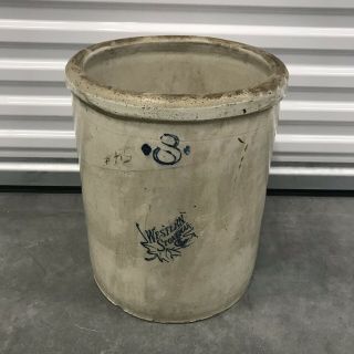 Vintage 8 Gallon Western Stoneware Crock Very Large 16.  5 " Tall