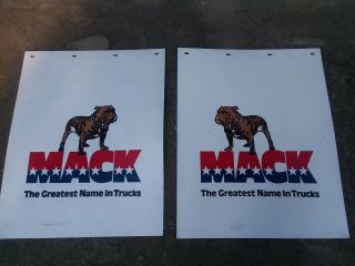 Rare Vintage Mack Truck Mud Flaps Red,  White,  & Blue.  Nos,  Block Letters