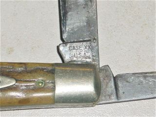 VINTAGE 1960 ' S CASE XX MODEL 5299 1/2 STAG HANDLED BIG JACK KNIFE 4,  1/4 