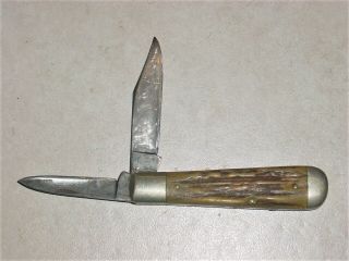VINTAGE 1960 ' S CASE XX MODEL 5299 1/2 STAG HANDLED BIG JACK KNIFE 4,  1/4 