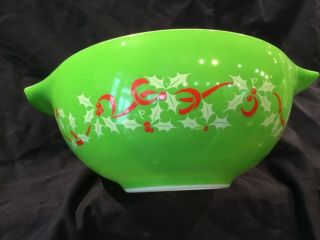 Rare Pyrex Htf Merry Christmas / Happy Year Mixing Bowl 443 Green Cinderella