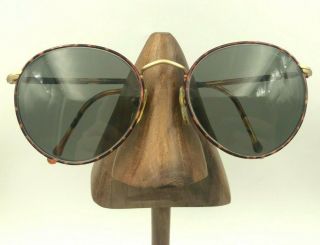 Vintage Giorgio Armani 138 721 Tortoise Gold Metal Round Sunglasses Frames