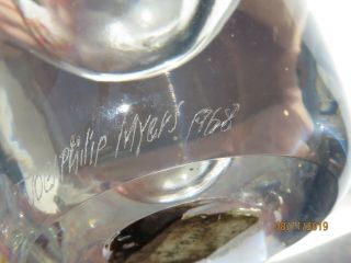 Rare Joel Phillips Myers Bottle Shape Art glass 1968 Mid Century Eames Era EXCPT 8
