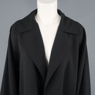 Vintage JIL SANDER Oversized Black Collared Lapel Coat 2