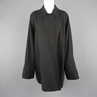 Vintage JIL SANDER Oversized Black Collared Lapel Coat 4