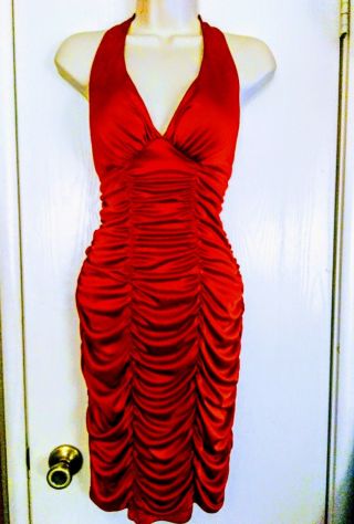 Sexy Vintage Red Dress Bodycon Designer Haute Couture Gown S/m 6/7 Versace Gift