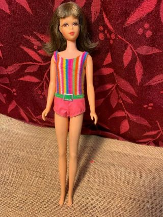 Vintage 1966 Mattel Francie Twist N Turn Doll With Bendable Legs Swimsu