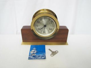 Vintage Seth Thomas 8 Day Ships Bell Clock With Stand