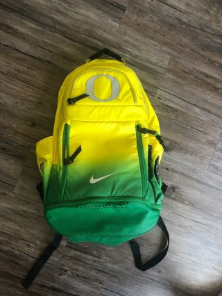 Nike Oregon Ducks Backpack Pe Player Issued Exclusive Rare Green Yellow Big