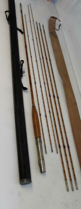 Antique Bamboo Fly Fishing Rod Vintage 9 