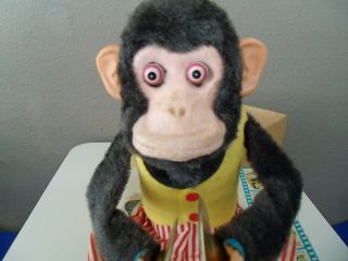 Musical Jolly Chimp & box (VTG) Daishin Japan Battery Operated Toy Story monkey 8