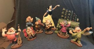 Vtg Walt Disney Snow White And The Seven Dwarfs Figurines Porcelain