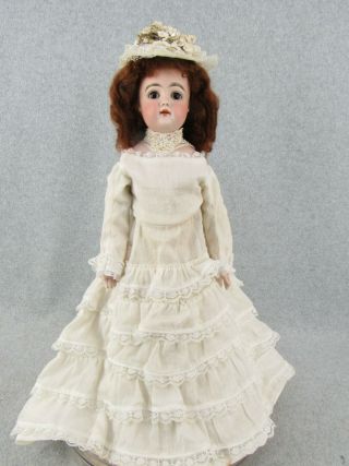 18 " French Style Face Antique Bisque Head German Kestner Doll W Kid Leather Body