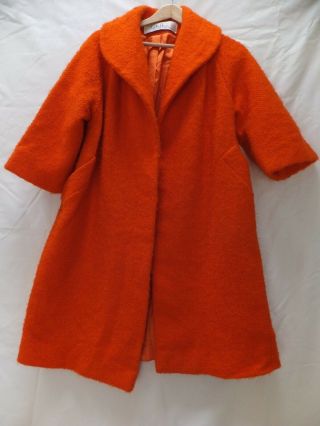 Vintage Orange Red Lilli Ann Wool Paris/ San Francisco Coat/