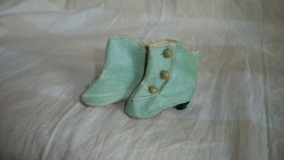 BLUE ANTIQUE BOOTS FOR YOUR FASHION DOLL FRENCH OR GERMAN BOOTS 3