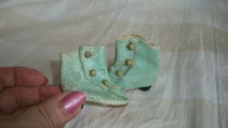 BLUE ANTIQUE BOOTS FOR YOUR FASHION DOLL FRENCH OR GERMAN BOOTS 6