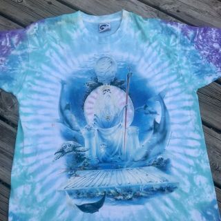 Vintage Grateful Dead T - Shirt L Poseidon 1995 Dolphins Ocean Steal Your Face