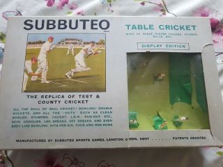 Subbuteo Cricket Set Vintage Table Cricket Display Edition