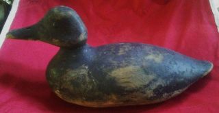 Vintage Detail Hand Carved Hand Painted Wooden Duck Decoy