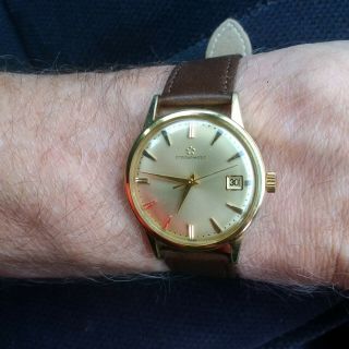 Mens Vintage Gold Plated Eterna - Matic Automatic Watch,