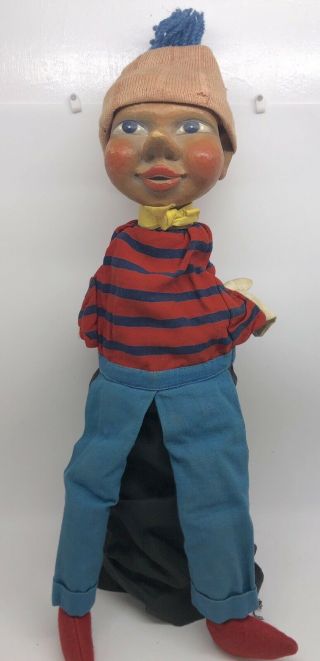 Rare Vintage Hand - Carved Wood Puppet By Fritz Herbert Bross; Germany (rf991)