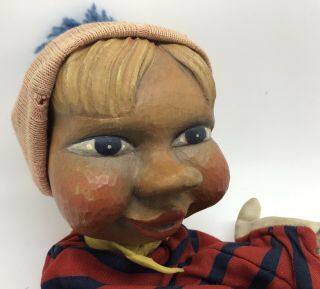 RARE Vintage Hand - Carved Wood Puppet by FRITZ HERBERT BROSS; Germany (RF991) 2