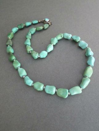 Vintage Chinese Turquoise Necklace Silver Filigree Clasp 3