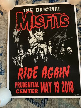 Misfits Poster 5/19/2018 Rare Numbered Signed 392 Of 1500 Glenn Jerry