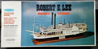 Vtg Scientific Robert E Lee Mississippi Steamboat Wood Ship Model Kit 1972 Mib