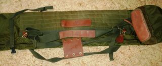 Vtg Rare Canvas Leather Gokeys Gun Rifle Shotgun Hunting Fishing Bag 80 Inches