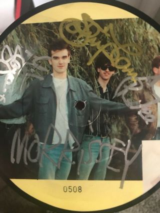 Smiths Signed 7 " Rare Morrissey Autographed Picture Disc One Of A Kind