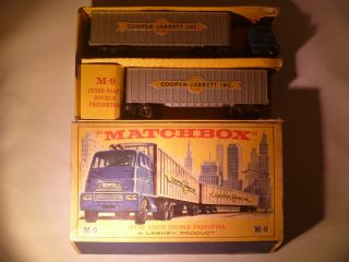 Vintage Lesney Matchbox Boxed X2 M9 Inter State Double Freighter Cooper Jarrett
