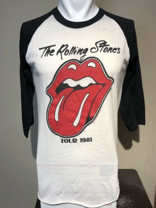 Vtg 1981 The Rolling Stones Tour 50/50 Soft - Thin Promo Tee - L