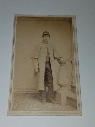 RARE 1860s CDV of a MN Civil War Soldier at the Bannister 2
