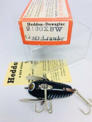 Vintage TOUGH Heddon Crazy Crawler Fishing Lure 2120 MINTY WOW 6