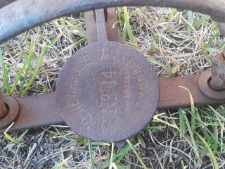 Antique,  Vintage Newhouse Animal Trap 14 /less Chain.  Stamped Us Government