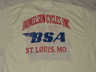 70 ' s Vintage BSA Motorcycle Dealer T Shirt 50/50 Harley - Triumph Rare Size Lg 5