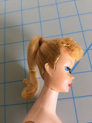 Vintage Barbie Ponytail Blonde W/ Curly Bangs ? Red Lips & Nails