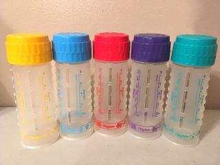 Vintage Playtex Nurser Drop In Bottles 8 Oounce Primary Colors No Nipples