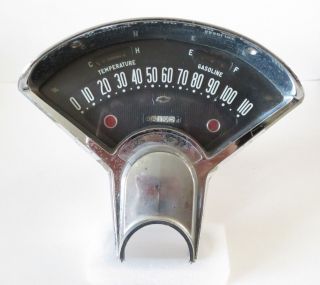 Vintage 1956 Chevrolet Instrument Dash Panel Speedometer Temp Gas Gauge Cluster