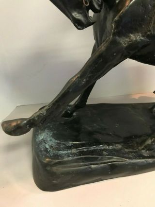 Vintage Authentic Frederic Remington Bronze Cowboy Statue 20x15 Inches 4
