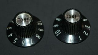 Vintage 1967 Gibson Witch Hat Knobs Silver 2x Tone 1969 1970 1971 Es Sg 0610kn3