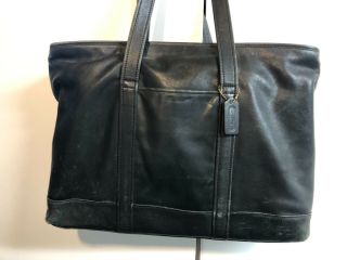 Coach Vintage 9400 Large Black Leather Weekender Tote Bag Handbag / Brief Case