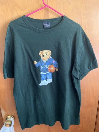 Polo Ralph Lauren Teddy Bear Vintage Rare Mens Tee T Shirt Size L