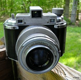 Vintage Kodak Medalist Ii Camera Supermatic Shutter Ektar 100mm F=3.  5 Lens