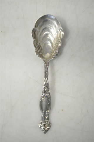 Vintage Sterling Silver.  925 Miller & Co.  Ornate Serving Spoon W/floral Repousse