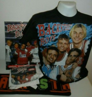 Vintage T Shirt Large L The Backstreet Boys 1998 Official Calendar Banner 90s